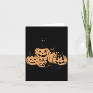 Cartão Fantasias de Halloween de Gatos Pretos e Morcegos 