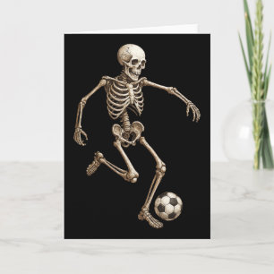 Cartão Fantasias de Halloween Esqueleto Futebol Retro Eng