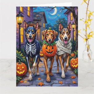 Cartão Fantasias de Halloween para Irish Wolfhound Trick-