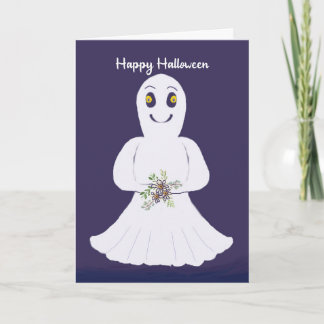 Cartão Fantasma Amigável Halloween para Crianças