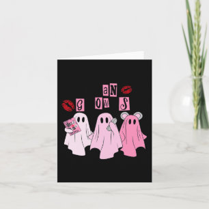 Cartão Fantasma Bonito Significa Ghouls Divertidos Festa