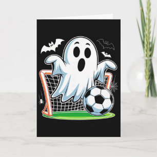 Cartão Fantasma Boo Jogando Futebol Divertido Futebol de