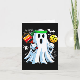 Cartão Fantasma Boo jogando pickle ball divertido hallowe