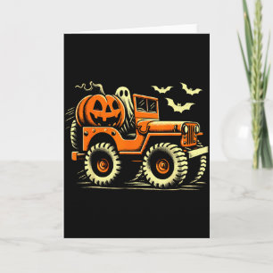 Cartão Fantasma de Caminhão Monstro de Halloween