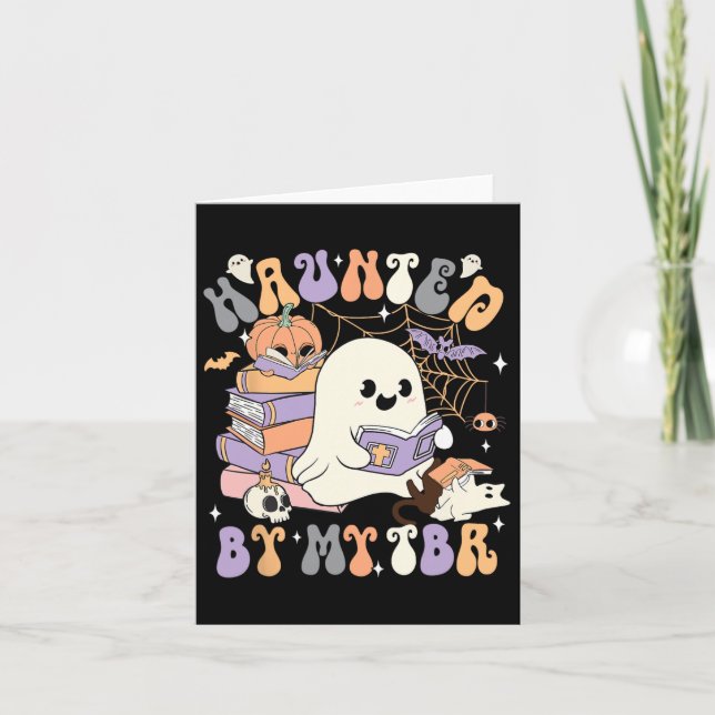 Cartão Fantasma de Halloween Assombrado (Frente)