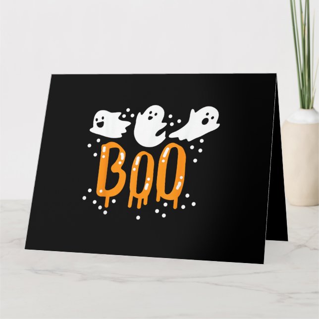 Cartão Fantasma de Halloween Boo Fofo (Frente)