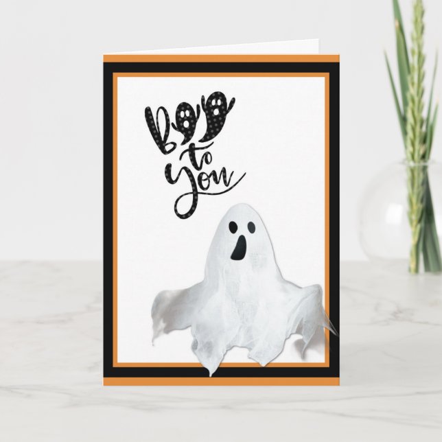 Cartão Fantasma de Halloween Boo Para Você Fofo Divertido (Frente)
