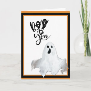 Cartão Fantasma de Halloween Boo To You Fofo Engraçado