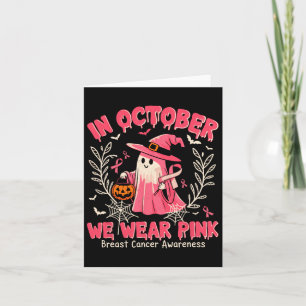 Cartão Fantasma De Halloween Cor-De-Rosa Para Suporte Ao 