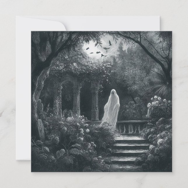 Cartão Fantasma de Spooky no Gótico de Garden Graveyard V (Frente)
