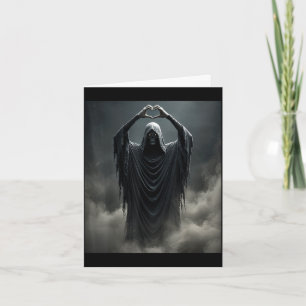 Cartão Fantasma engraçado coração mãos rosto assustador h