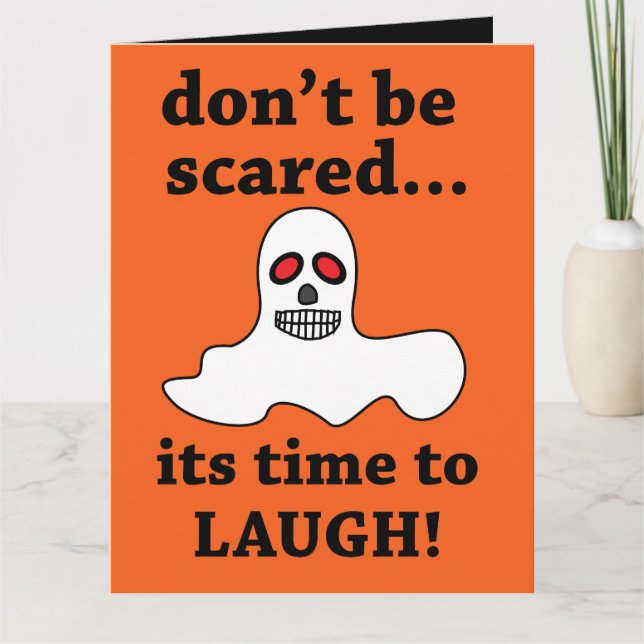 Cartão Fantasma engraçado de Halloween (Frente)