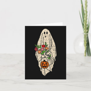Cartão Fantasma Floral Ghost Cute Halloween Figurume Engr