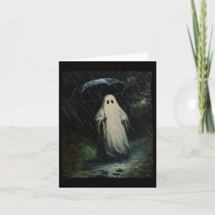 Cartão Fantasma Floral Vintage Halloween Fantasma Na Flor