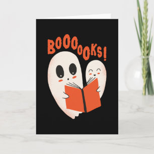 Cartão Fantasma Livresco Divertido Fantasia de Halloween