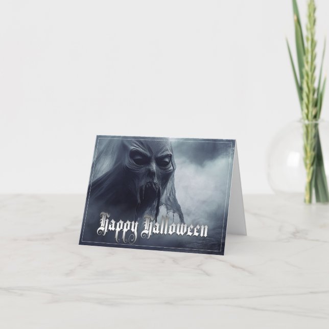 Cartão Fantasma negro em uma paisagem infernal - Dia das  (Frente)