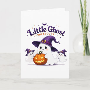 Cartão Fantasma Pequeno Grandes Espantos Halloween Fofo