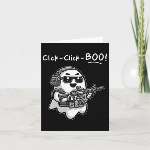 Cartão Fantasma Tático Engraçado Clique em Boo Halloween