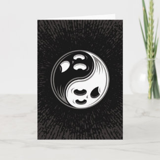Cartão Fantasma Yin Yang Black e White