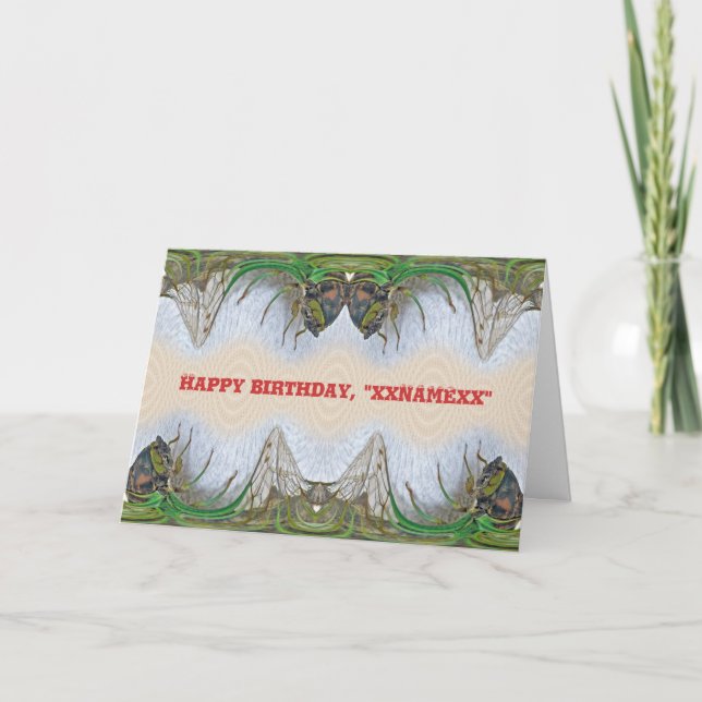 Cartão Fantasmagórica Cicada Aniversário para Personaliza (Frente)