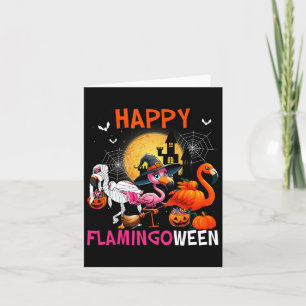 Cartão Fantasminha Halloween Fantasia de Flamingo Rosa