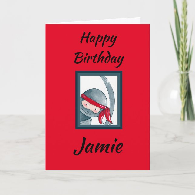 Cartão Fantástico Cute Ninja (Frente)