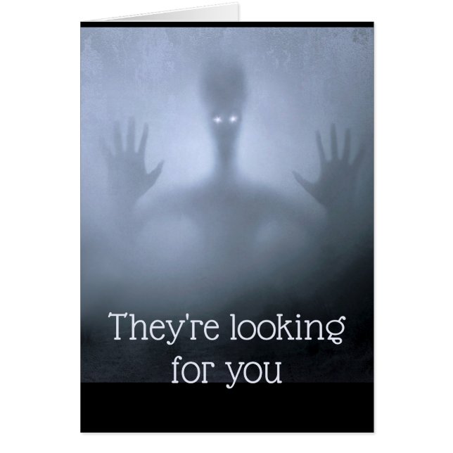 Cartão Fantasy Alienígena Fog Birthday Scary à tua procur (Frente)