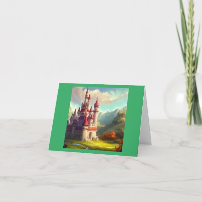 Cartão Fantasy Castle Happy Landscape 1 (Frente)