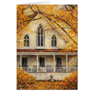 Cartão Fantasy Gothic-Revival Carpenter House Folded Card