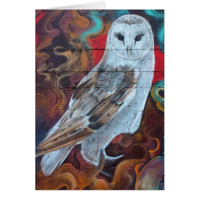 Cartão Fantasy Grafite Snowy Owl (Frente)