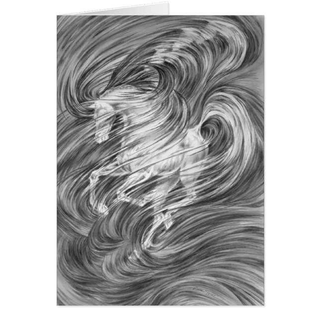 Cartão Fantasy Horse Drawing por Kelli Swan (Frente)