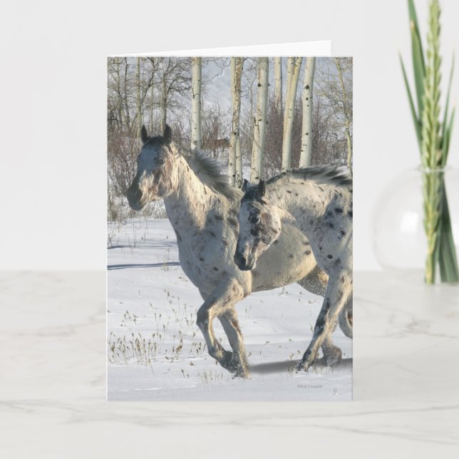 Cartão Fantasy Horses: Winter Wonderland (Frente)