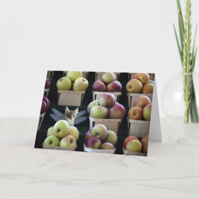 Cartão Fantasy kitten catterfly greeting card (Frente)