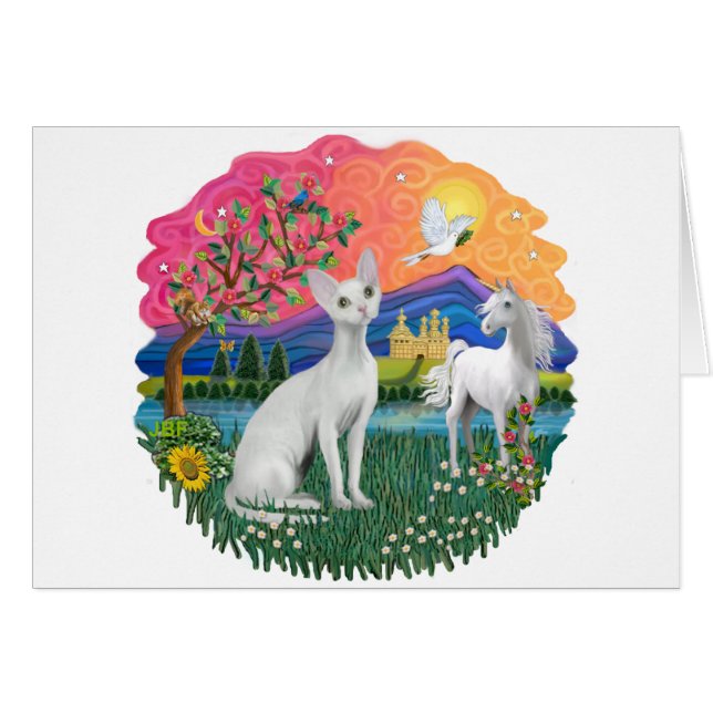 Cartão Fantasy Land (ff) - Devonshire Rex cat (Frente Horizontal)