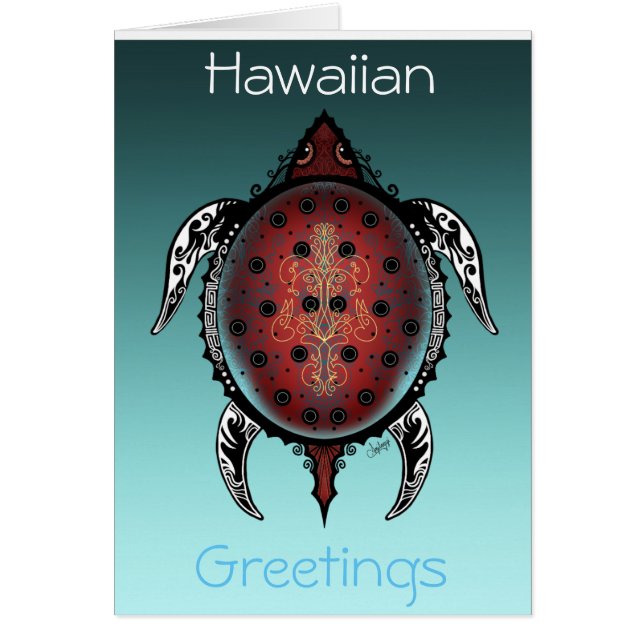 Cartão Fantasy Turtle Tattoo (Frente)