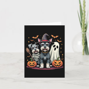 Cartão Fardo de Halloween do Schnauzer Miniatura Bruxa Mú