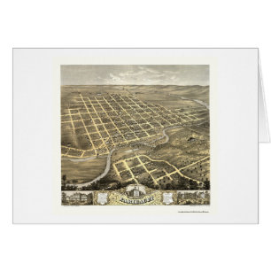 Cartão Faribault, mapa panorâmico do manganês - 1869