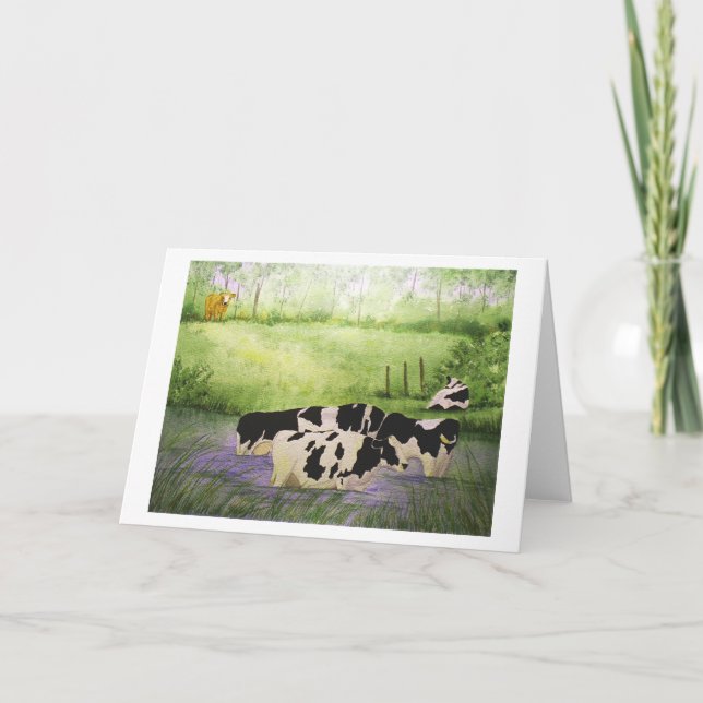 Cartão Farm Cows Blank Greeting Card (Frente)