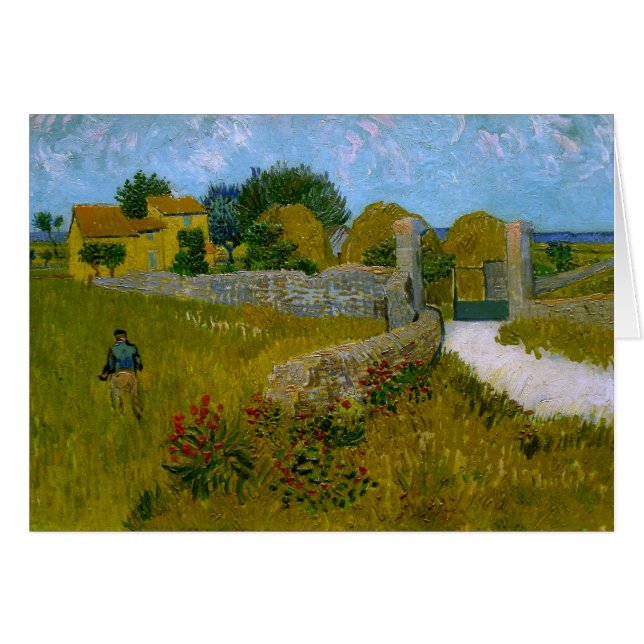 Cartão Farmhouse in Provence, Vincent van Gogh (Frente horizontal)