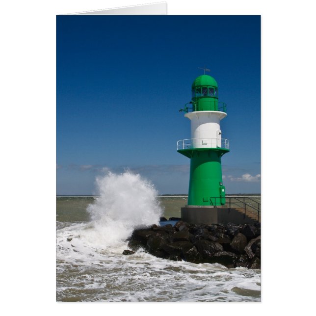 Cartão Faróis em Warnemuende (Frente)