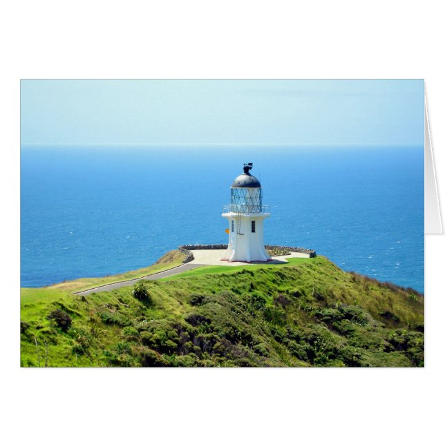 Cartão Farol Cape Reinga, Nova Zelândia (Frente Horizontal)