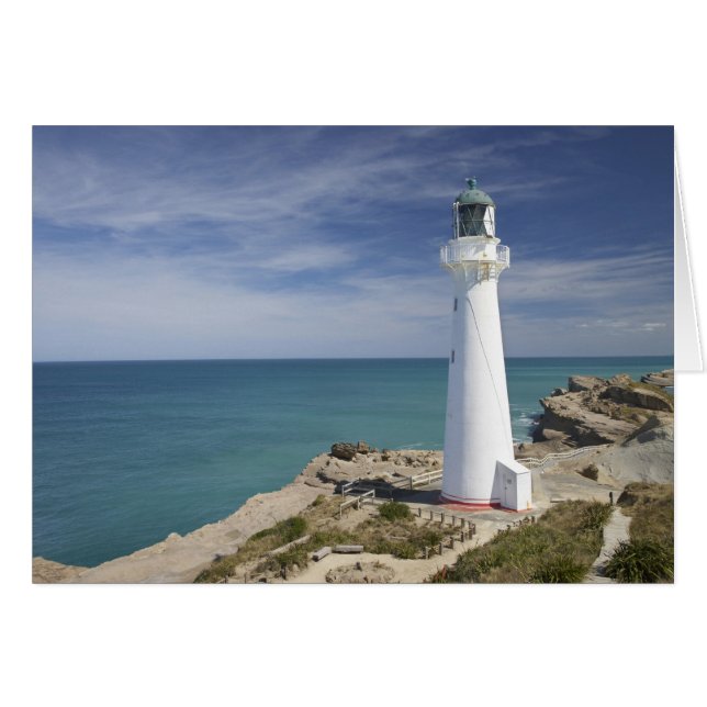 Cartão Farol Castle Point, Castlepoint, Wairarapa, (Frente Horizontal)