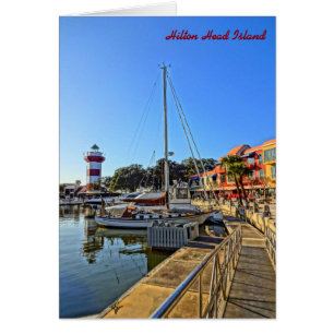 Cartão Farol da cidade de Harbour - Ilha de Hilton Head S