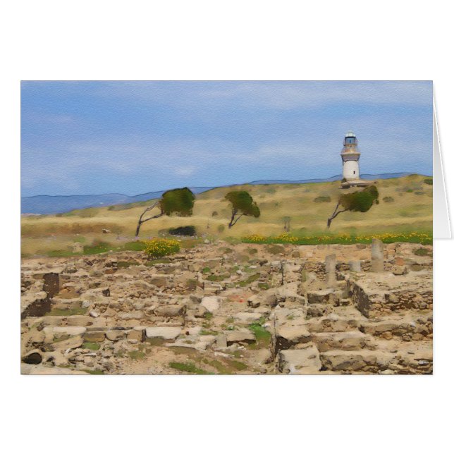 Cartão Farol de aquarela (Frente Horizontal)