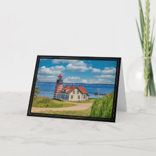 Cartão Farol de Cabeça de Oeste, Lubec, Maine