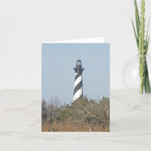 Cartão Farol de Cabo Hatteras acima das zonas úmidas Nota