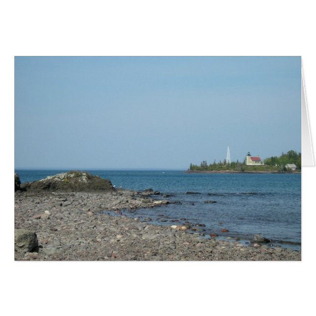 Cartão Farol de Cobre Harbor (Frente horizontal)