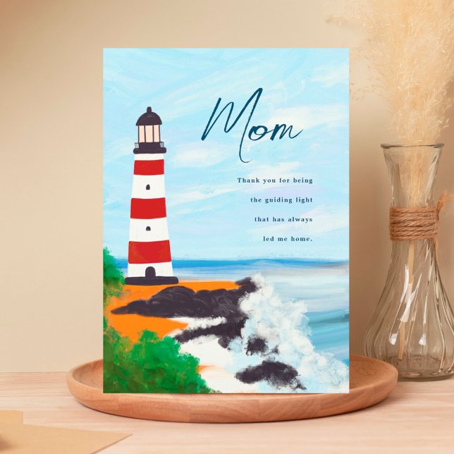 Cartão Farol de Dia das Mães Saudação Personalizada (Criador carregado)