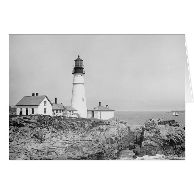 Cartão Farol de Portland Head, 1902 (Frente Horizontal)
