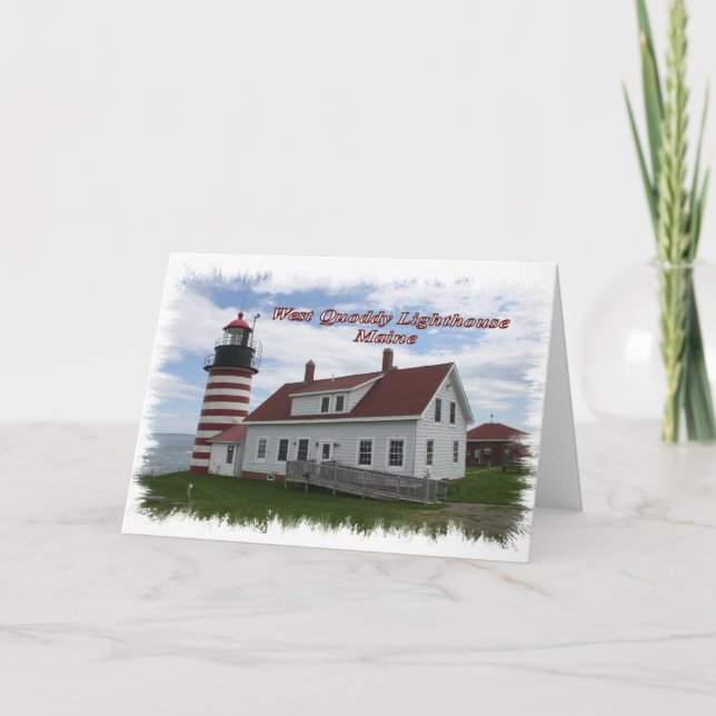 Cartão Farol de Quoddy Ocidental - Maine (Frente)